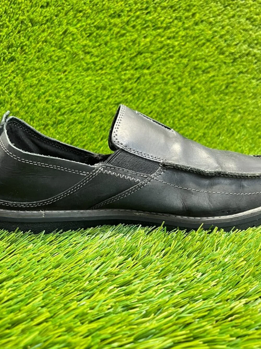 Timberland Edgemont Mens Size 10 Black Casual Classic Leather Slip On Shoes